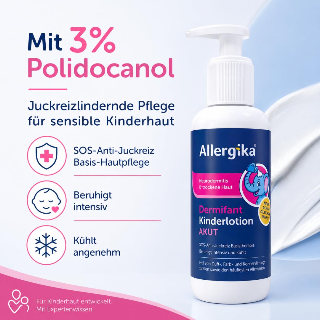 Kinderlotion AKUT 200 ml I mit Pharma Perle Duschgel (2x) | Akutpflege mit Polidocanol, Glycerin, Nachtkerzenöl und Panthenol für trockene, empfindliche Kinderhaut