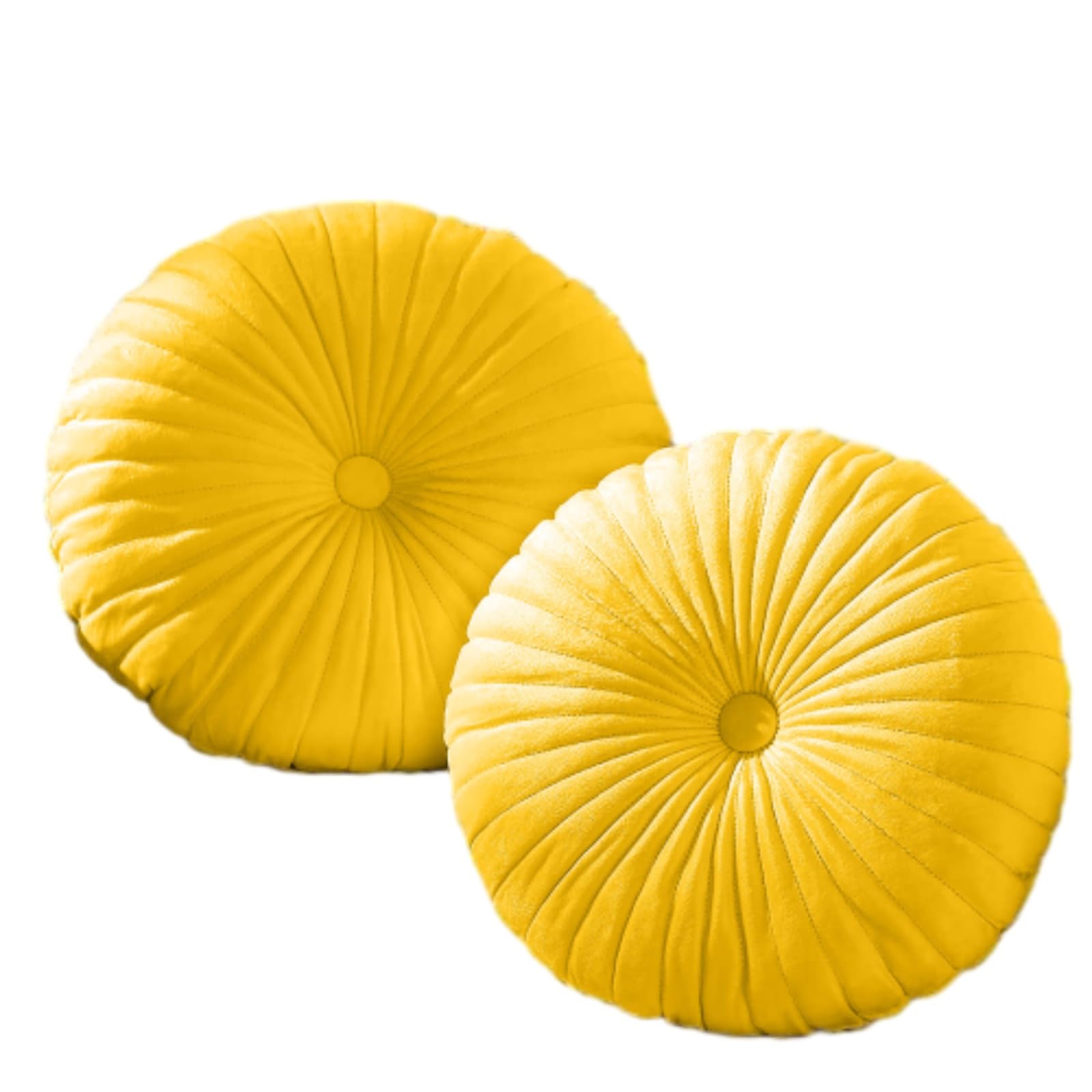 2Pcs Velvet Round Pumpkin Throw Pillows with PP Cotton Filling, Cushions