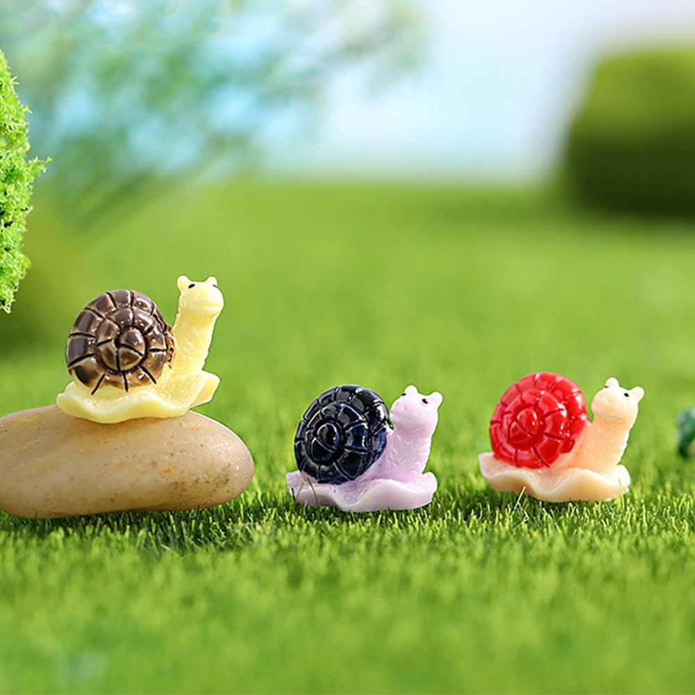 Lot De 9 Petits Escargots Miniatures En Résine, Mini Escargots De