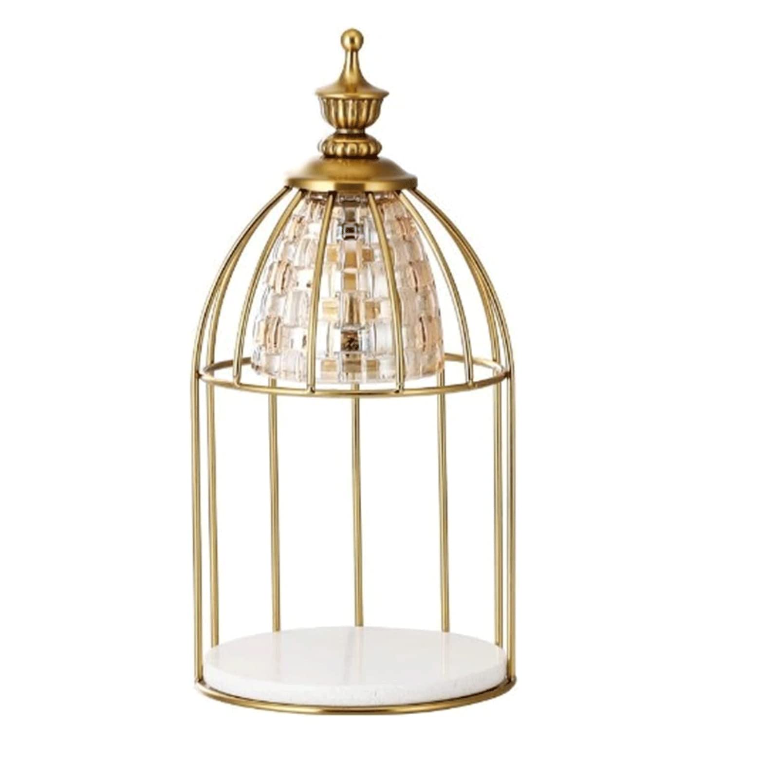Metalowa Klatka Dla Ptaków, Lampa Grzewcza Na Świecę, Kryształowy Klosz, Lampa Świecowa, Ściemnialna, Lampa Woskowa Do Topienia, Marmurowa Podstawa, Lampa Aromatyczna Do,Gold-dimming