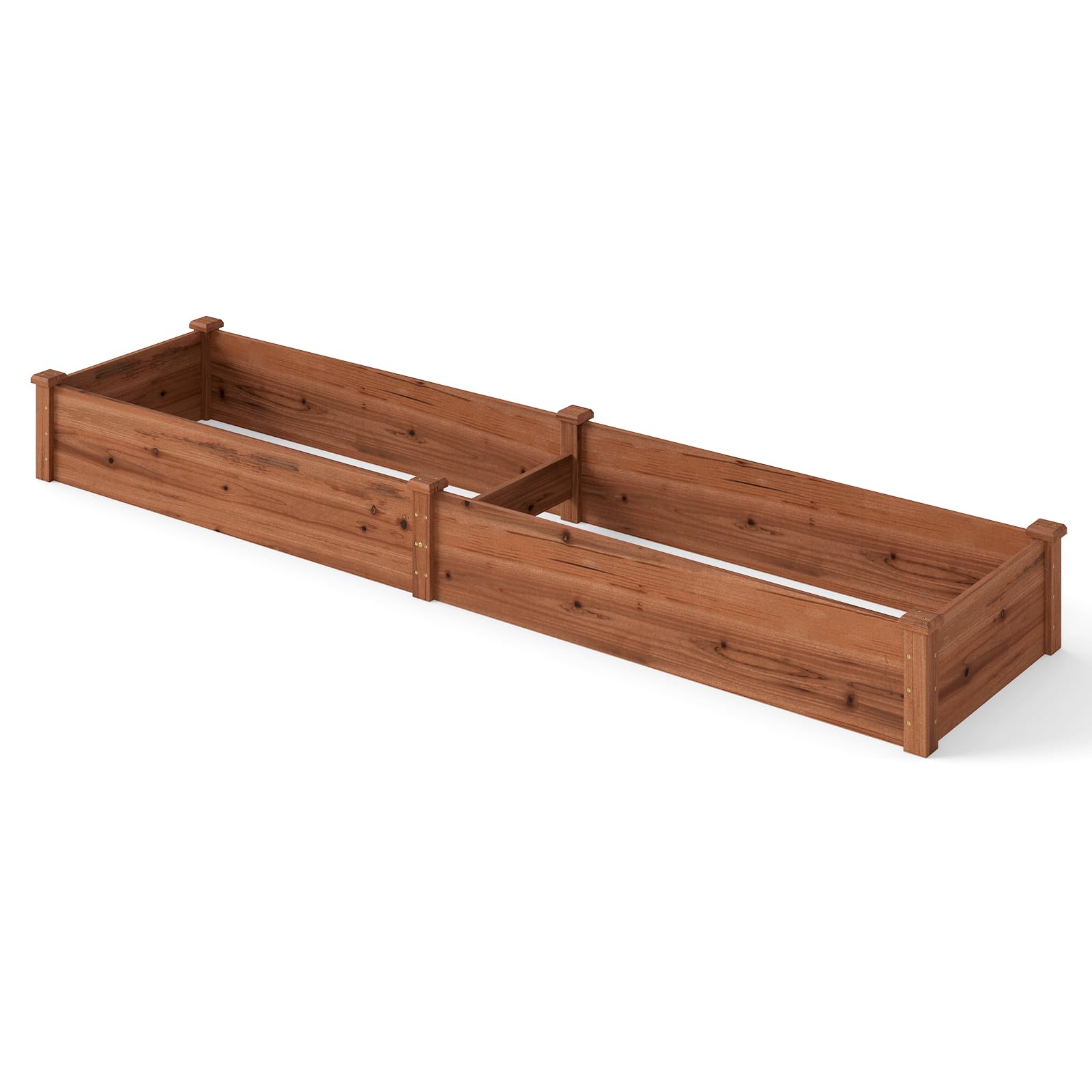 RELAX4LIFE Carré Potager en Bois de Sapin sans Fond, Jardinière Rectrangulaire Imperméable pour Légumes Fleurs Fruits, Bac à Plantes pour Cour Jardin Pelouse, 240X60X25 CM (Marron)