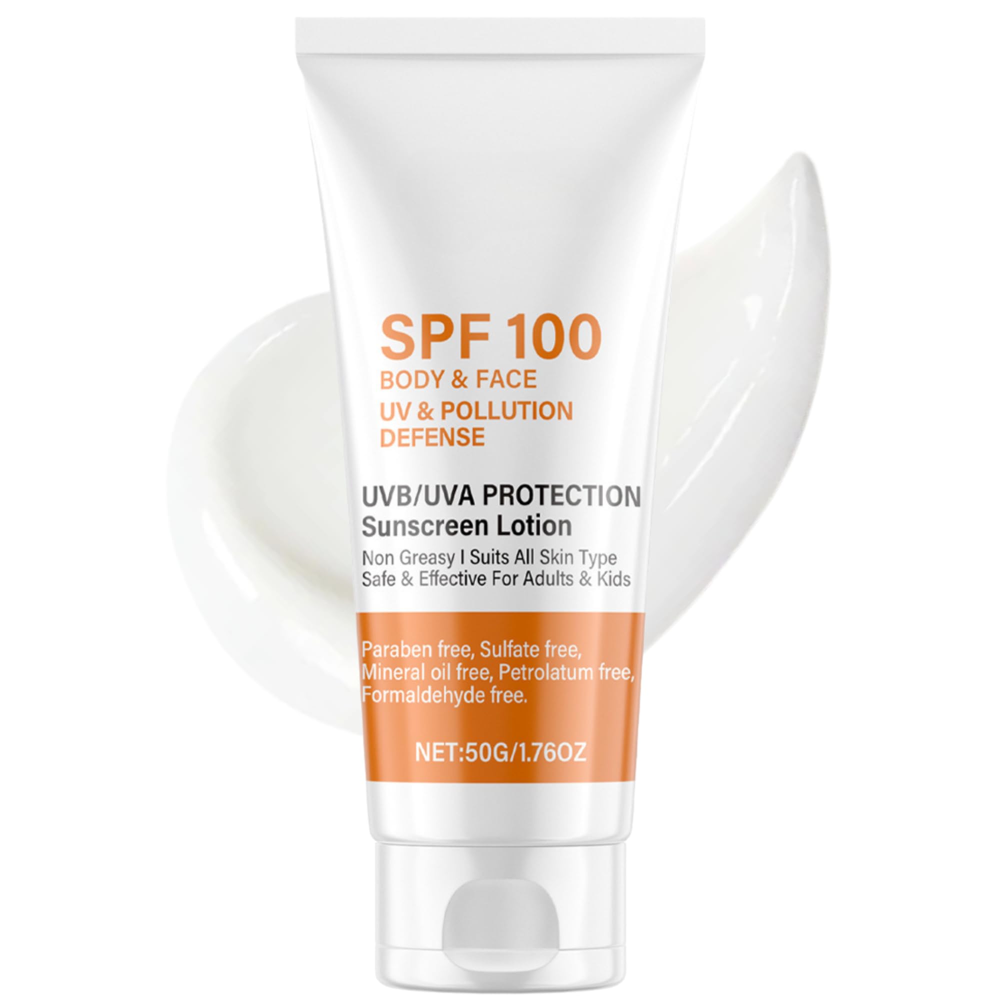 Face Sunscreen Spf 100 - Sunscreen SPF 100 - Ultra Light UV Protetion Sun Cream - SPF100 Body Sunscreen Lotion - Waterproof Sun Cream for Face & Body - Non Greasy & Non Sticky
