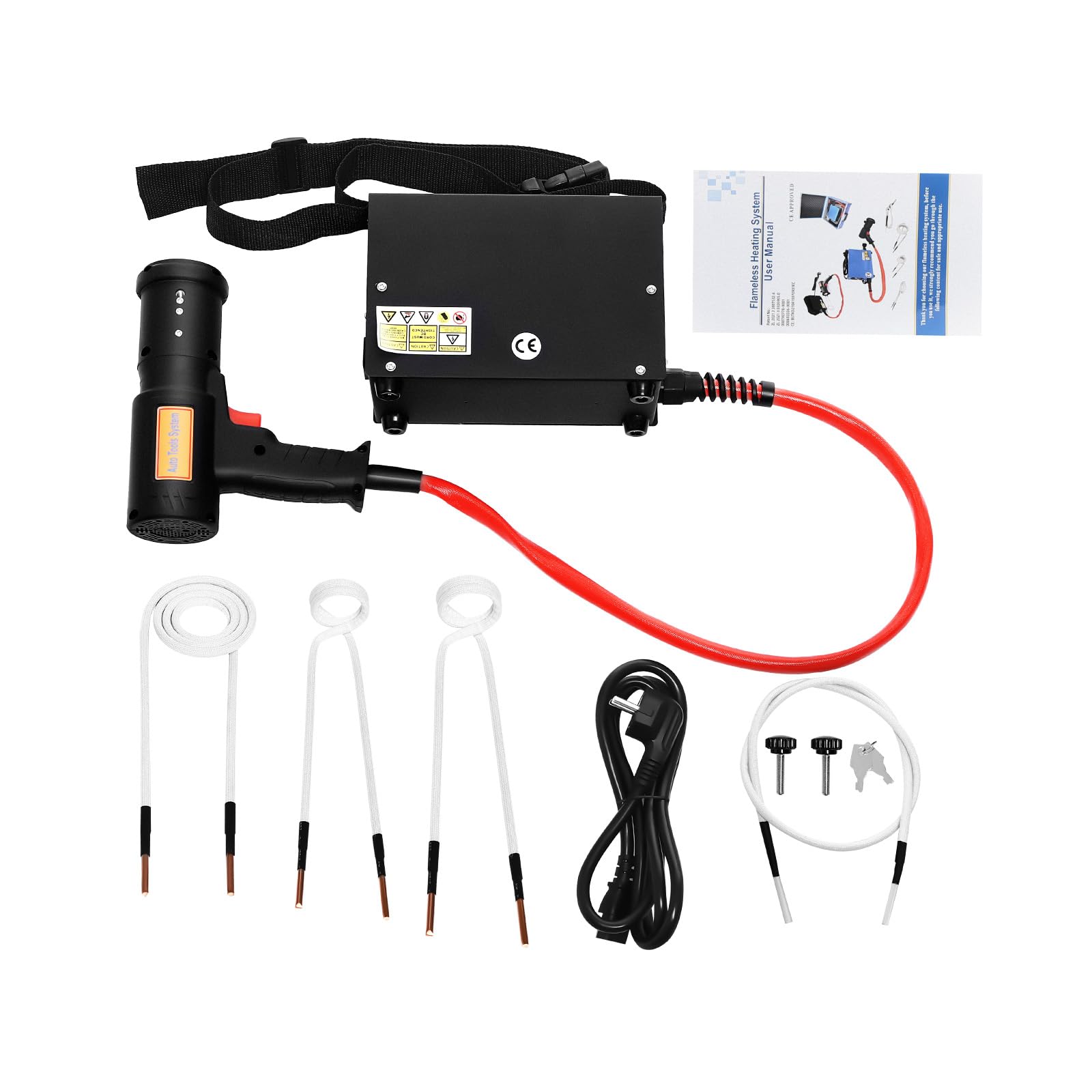 Appareil de chauffage par induction magnétique 1500W 750°C avec 4 bobines d'induction 20/25/30mm Chauffe-induction flexible pour vis et boulons rouillés