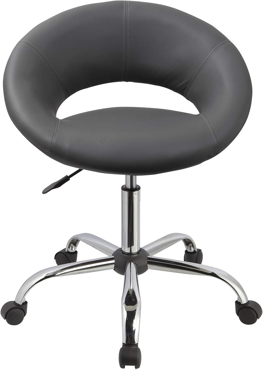 Duhome PU Leather Working Stool, Adjustable Swivel Task Computer Chair with Wheels,Black Massage Salon Facial Spa Medical Chair Stool with Backrest : Beauty & Personal Care