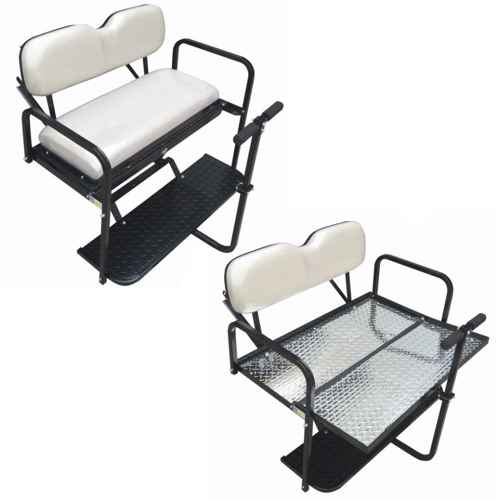 Performance Plus Carts EZGO TXT Golf Cart Black Steel Utility Cargo Box Kit with Brackets | Compatible with 1994.5-Up Models