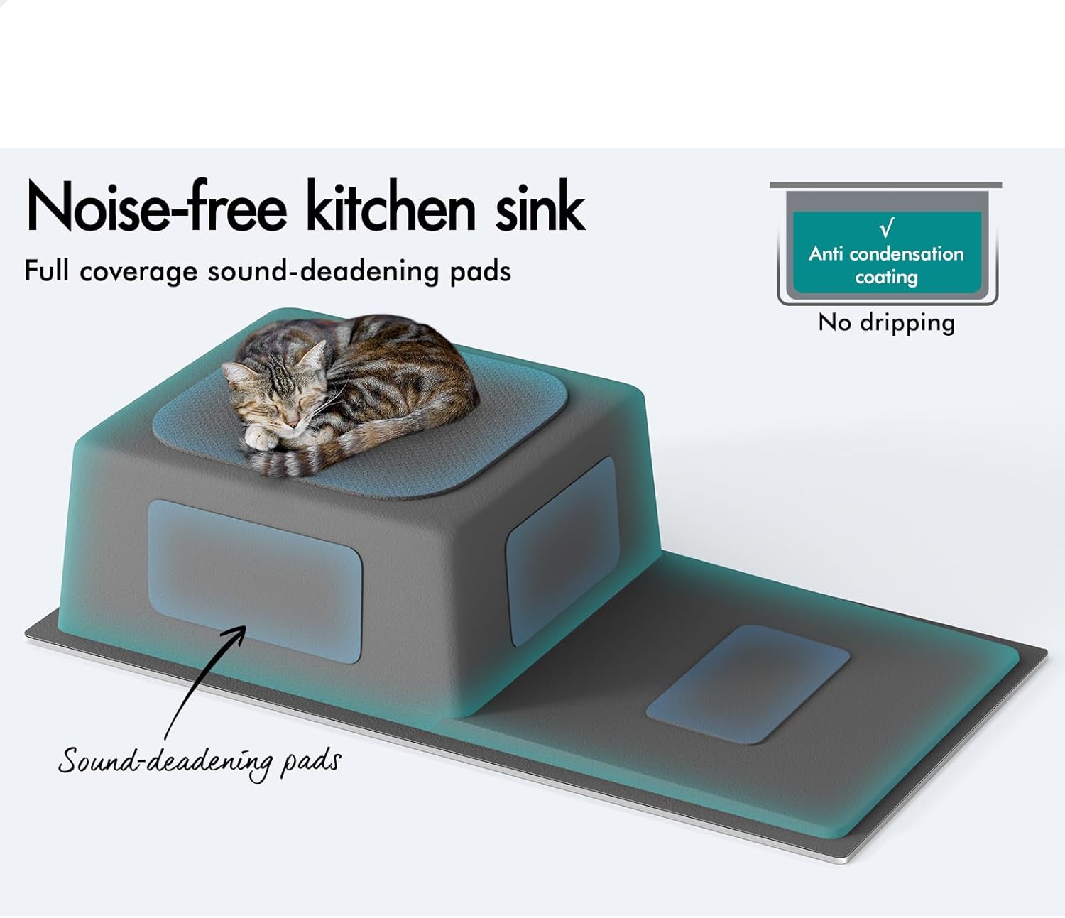 Kitchen Sink Single Bowl with Waste Strainer & Drainboard, 870x 450x 205mm, 304 Stainless Steel Water Basin Sinks with 3mm Thick Edge in Silver