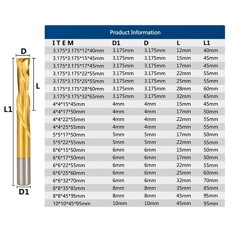 Fraise 2 cannelures carbure CNC queue 3.175 à 10 mm - 4