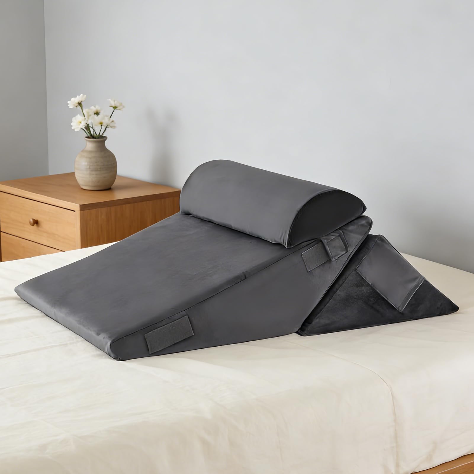 Almohada Cuña Para Dormir Almohada Con Inclinación Ajustable Y Diseño | Cojín Para Alivio De Molestias De Espalda Para En Hogar, Cama, Embarazo, Personas Mayores, Lectura Y