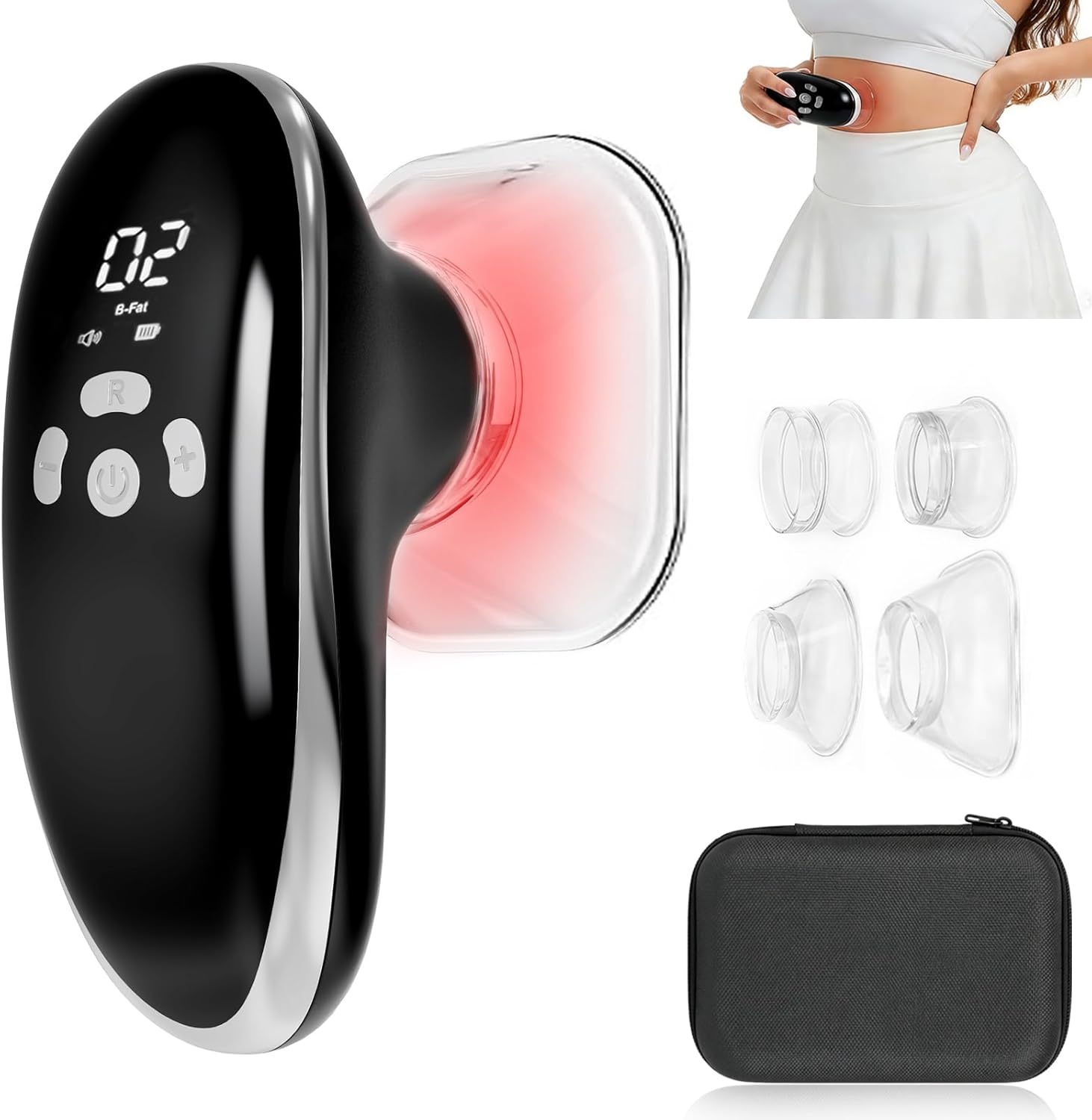 Body Sculpting Machine Cellulite Removal Machine Home Used 10 Adjustable 3 Model for Tightens Skin, Fat Burning, Lifting Suitable with 4 Cups for Face, Belly, Arms, Legs, Waist, Love Handles