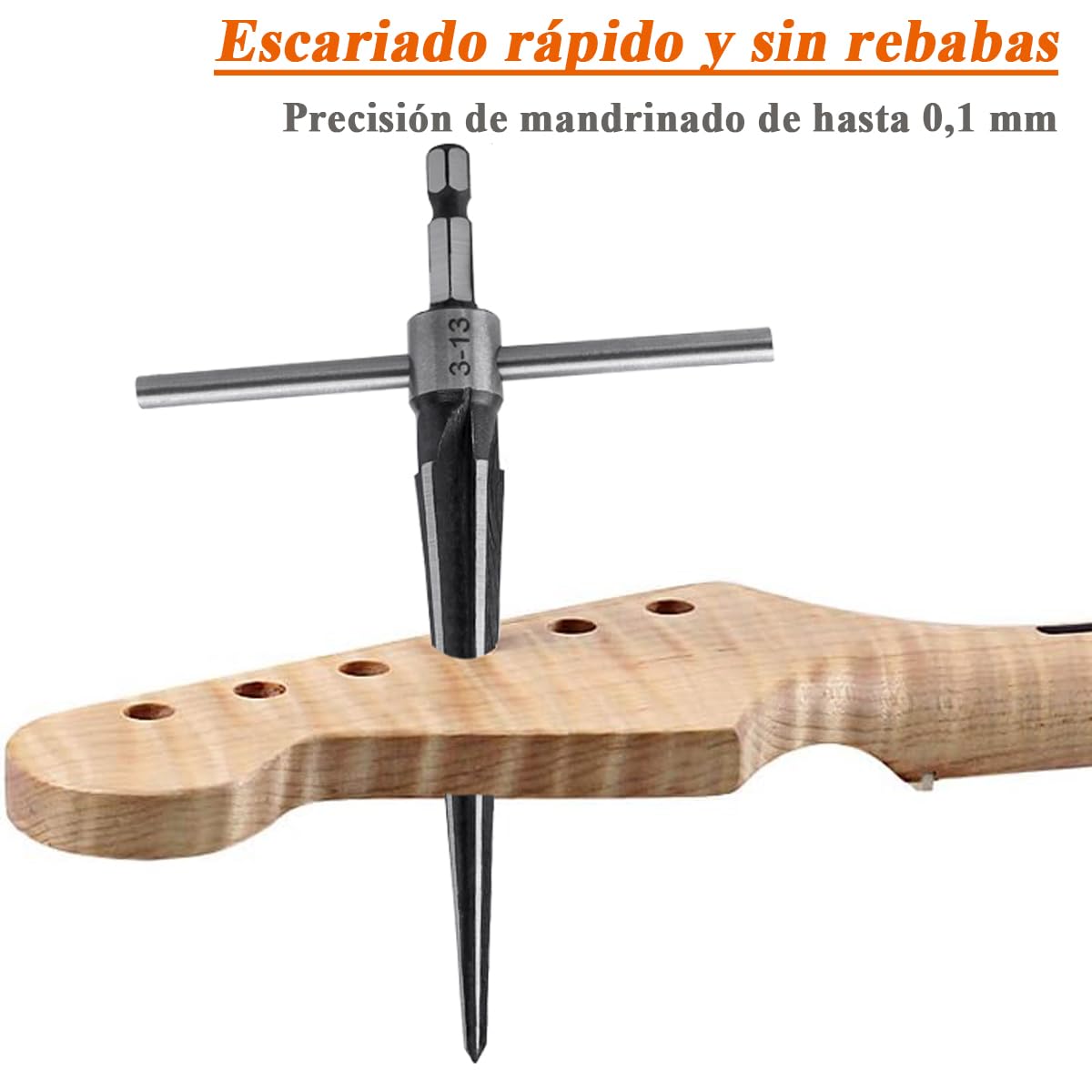 Escariador Cónico Hexagonal 3-13mm 5-16mm Treki Herramienta de Mano en Forma de T