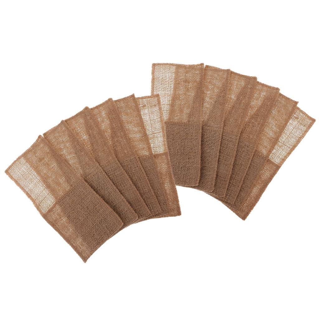 Merishopp 12pcs Burlap s Forks Holders Cutlery Pouch Bag Party Tableware Favor-image-37