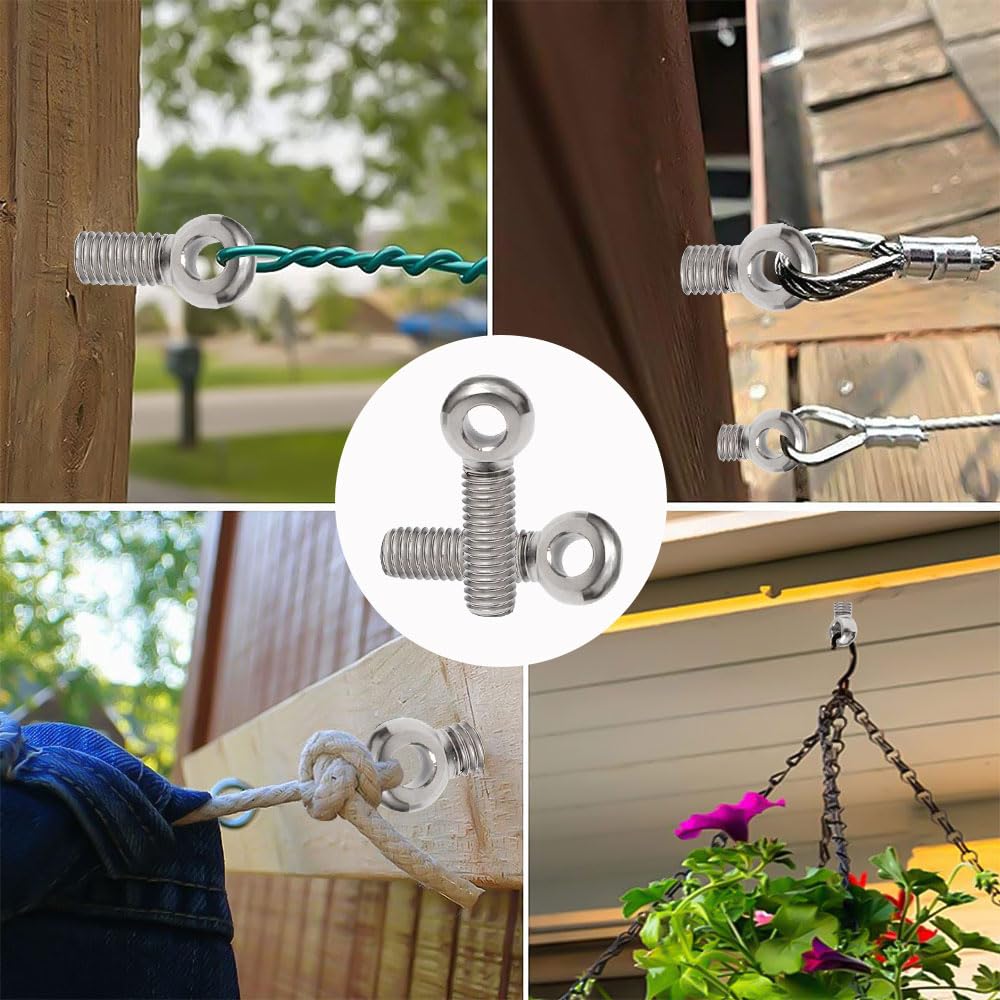 30 Pezzi Bullone a Occhiello M8 Inox Viti a Occhiello con Filettatura Bullone Girevole Vite ad Anello Piccole per la Produzione Automobilistica e il Collegamento di Tubazioni