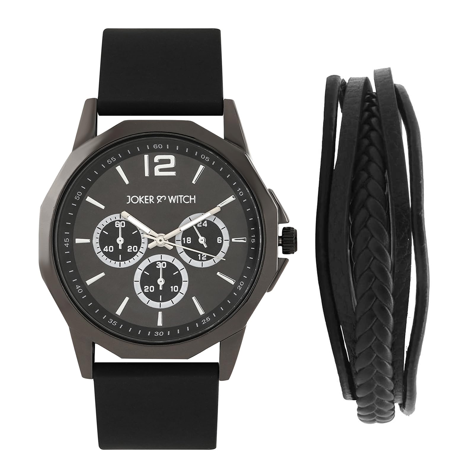 Joker & Witch Synthetic Men Joker&Witch Haze Analogue Watch Bracelet Stack, Black Dial, Black Band (B0CCVX76D8) Amazon Price History, Amazon Price Tracker