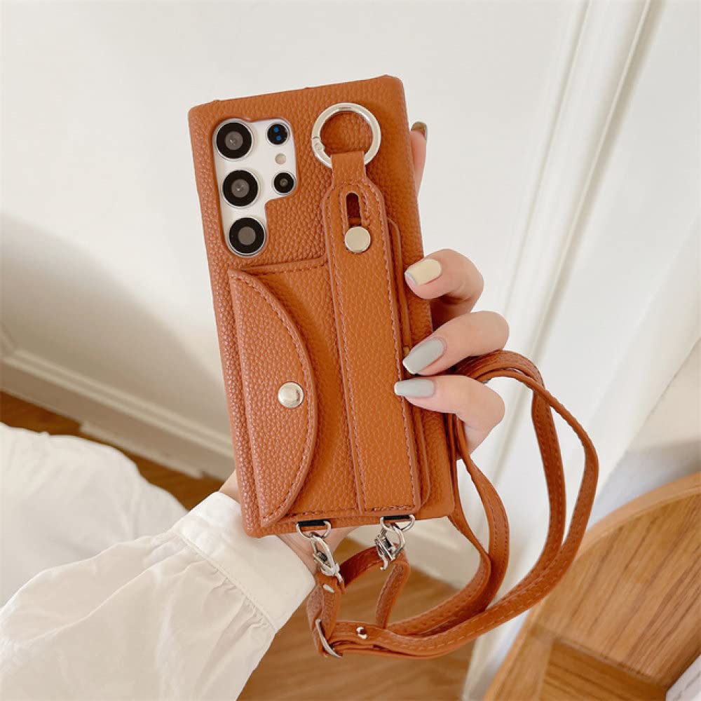 Coque portefeuille Samsung S23 S22 protégeant des chutes à cordon