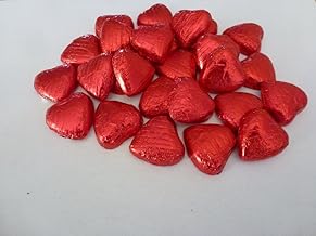 RED FOIL CHOCOLATE LOVE HEARTS WEDDING FAVOURS X100