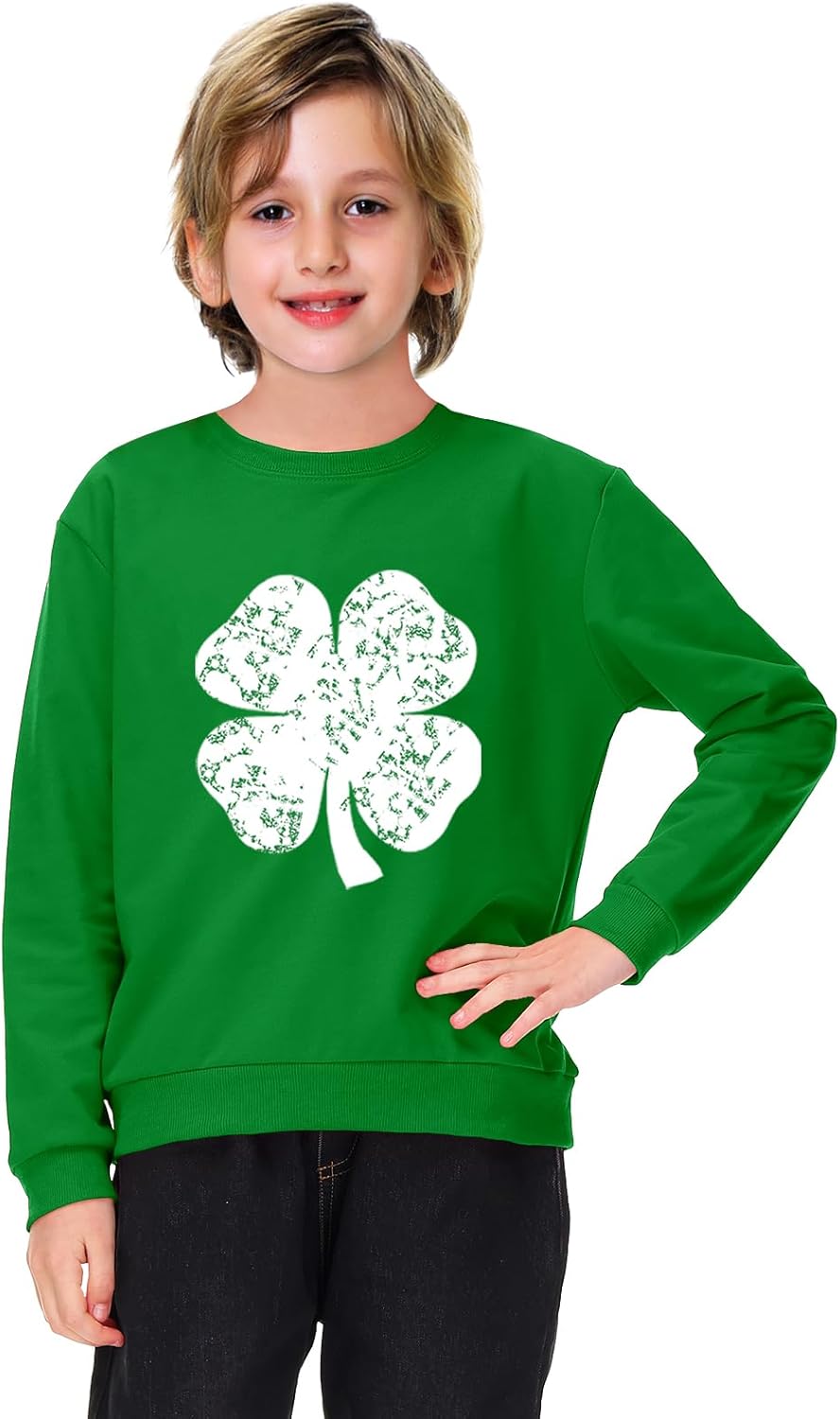 Remimi Unisex Kids St. Patrick's Day Sweatshirt Long Sleeve Mardi Gras Pullover Tops 3-14 Years - Image 2