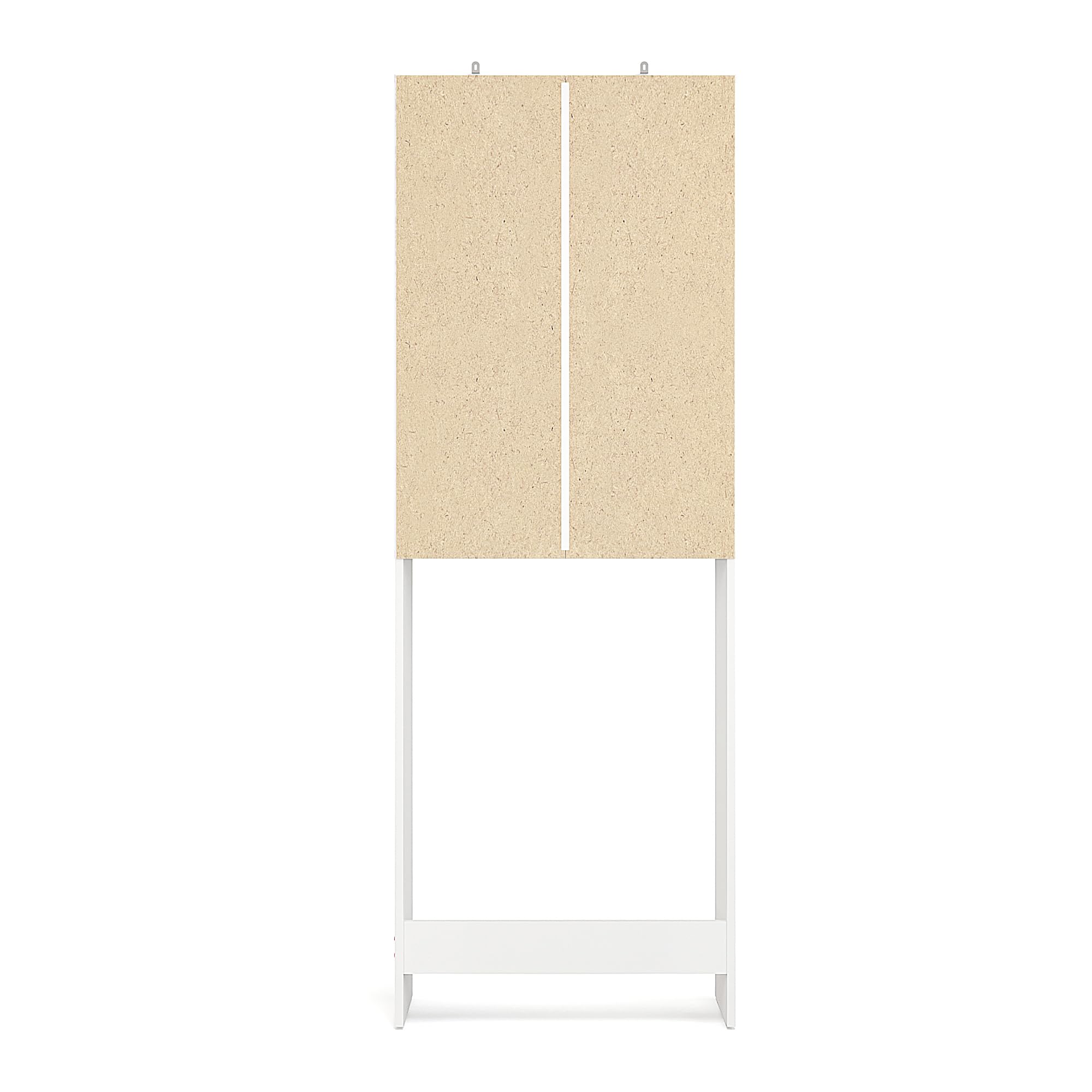 Komto Gizmo Meuble Machine à Laver – Blanc, Meuble Salle de Bain Rangement, Armoire au-Dessus du Lave-Linge, Armoire pour Machine à Laver | 65 x 180 x 27 cm (LxHxP)