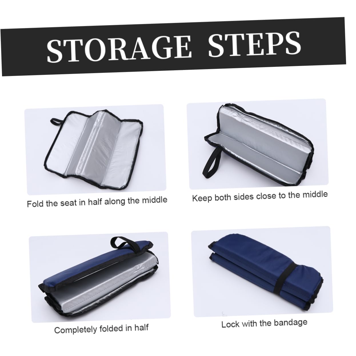 Toddmomy 4piezas De Picnic Plegable y Resistente Al Agua Cojín De Camping De Oxford para Actividades De Azul