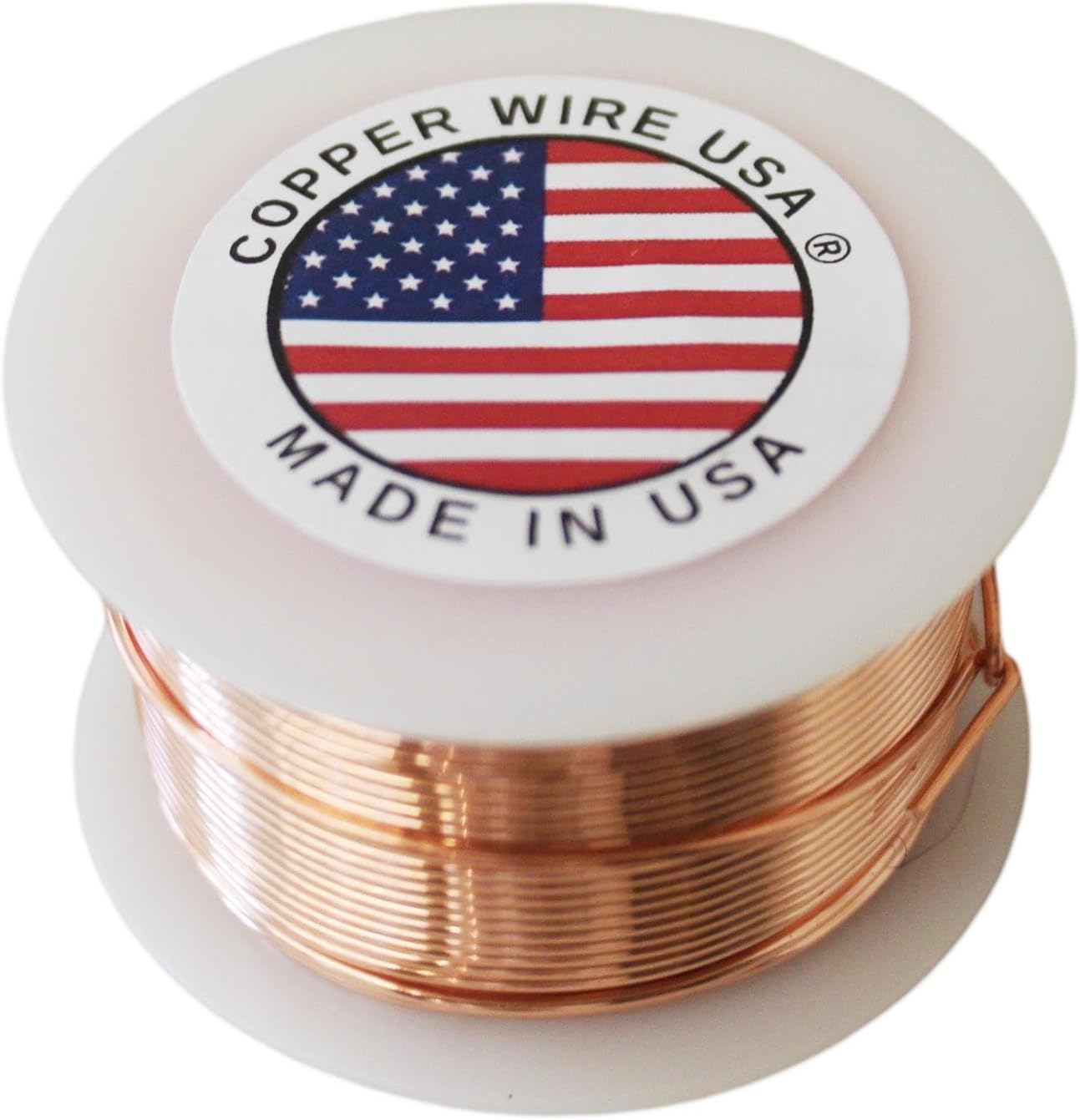 Solid Bare Copper Round Wire 1/2 Lb Spool (14 Ga / 40 Ft)