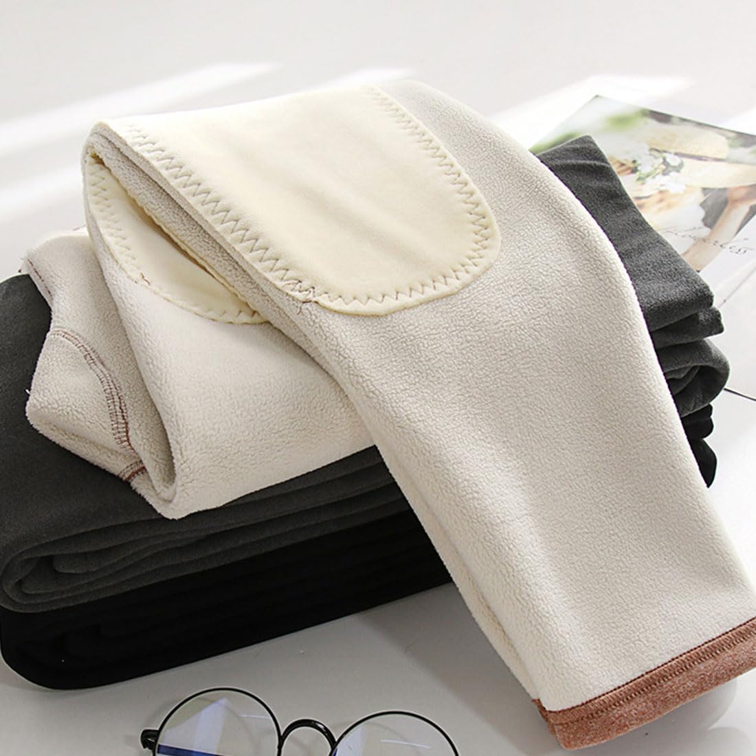 ZGZZ7 Women's Winter Ultra Soft Sherpa Lining Long Johns Bottoms Thermal Fleece Base Layer Underwear Pants Dark Grey