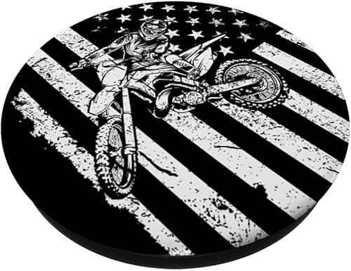 Miniatura 2 de PopSockets para motocicleta, motocross y bandera de EE. UU.  PopSockets Grip y soporte para teléfonos y tabletas