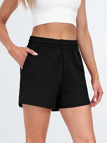 Miniatura 3 de AUTOMET - Pantalones cortos para mujer pantalones cortos casuales de cintura alta y deportivos para el verano pantalones cortos cómodos para gris,