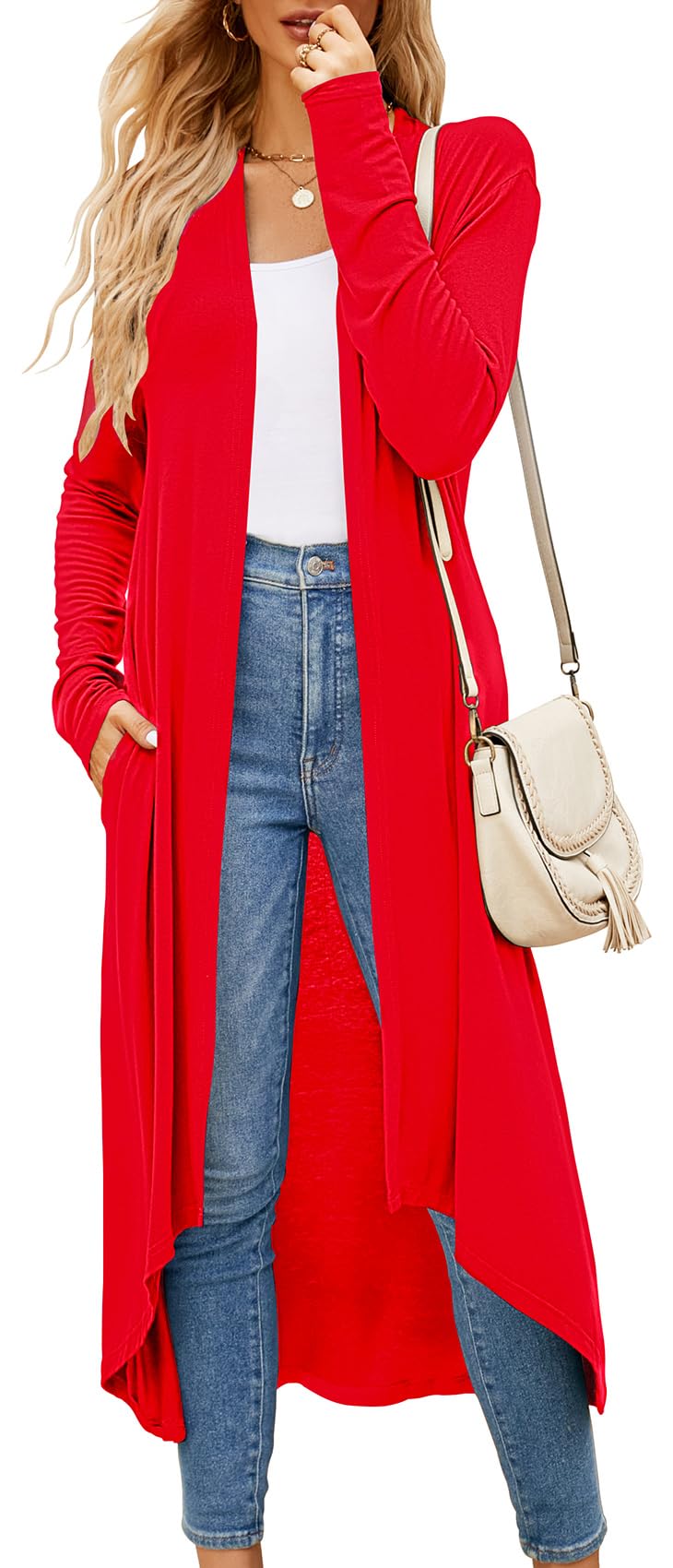 Newchoice Womens Long Cardigan Lightweight Long Sleeve Cardigan Duster