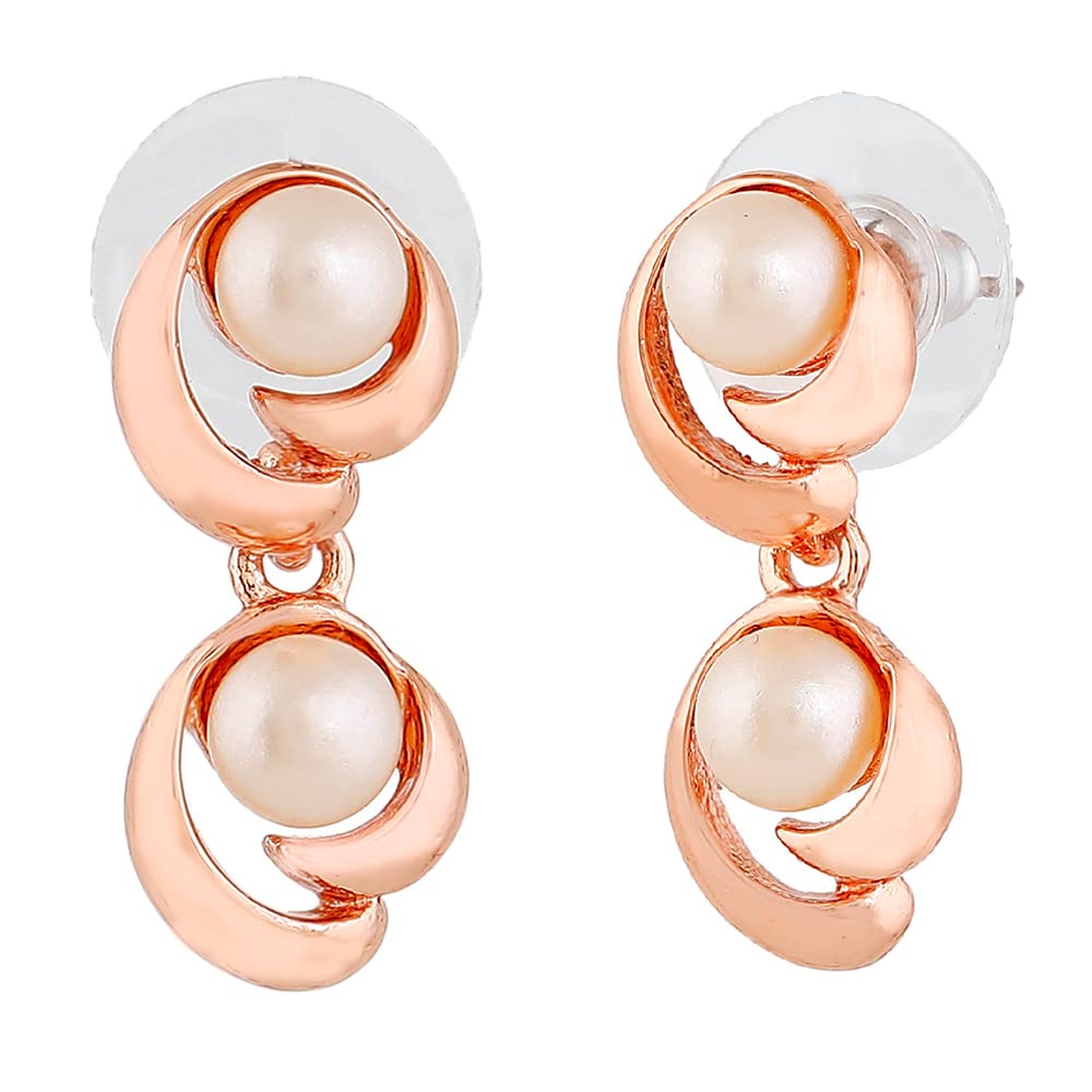 Pearl Drop Earrings - Plated