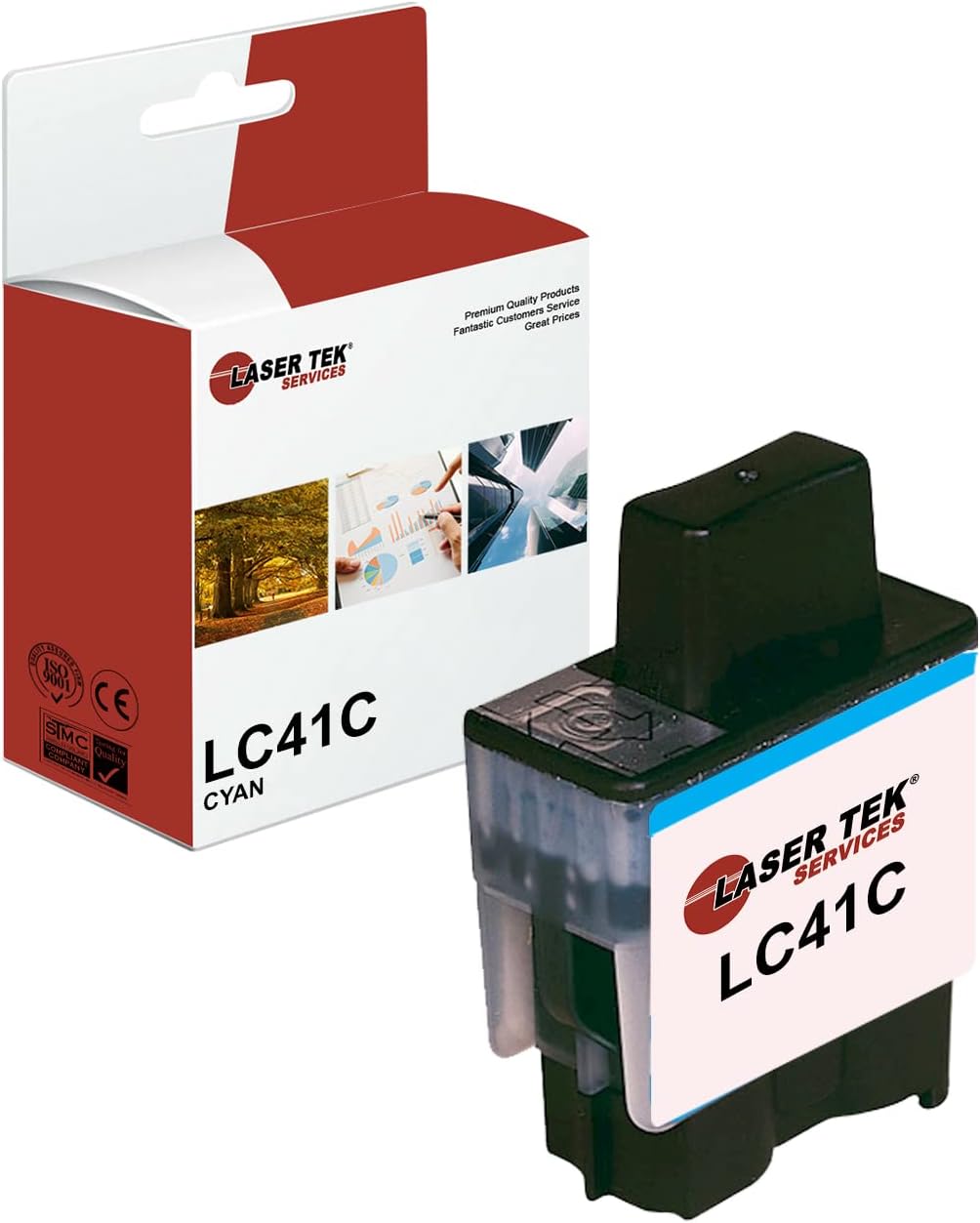 Laser Tek Services Compatible Ink Cartridge Replacement for Brother LC-41 LC41C Works with Brother DCP110C 120C, MFC210C Printers (Cyan, 1 Pack) - 400 Pages