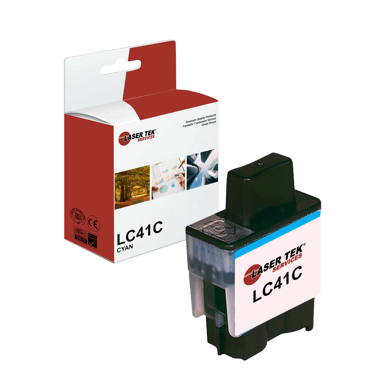 Laser Tek Services Compatible Ink Cartridge Replacement for Brother LC-41 LC41C Works with Brother DCP110C 120C, MFC210C Printers (Cyan, 1 Pack) - 400 Pages