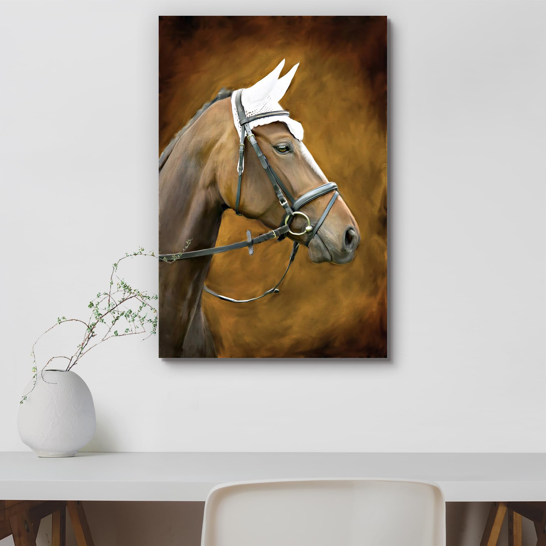 ArtzFolio Horse D1 | Unframed Premium Canvas Painting for Bedroom & Living Room | 29.1 x 43.7 inch (74 x 111 cms)