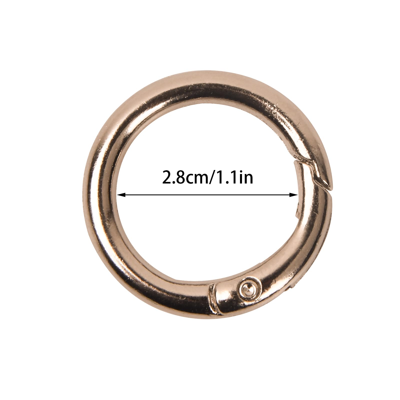 48 Pezzi Anelli A Moschettone Rotondi - Lega Di Zinco, Per Portachiavi, Artigianato, 20-33 Mm - Foto 2