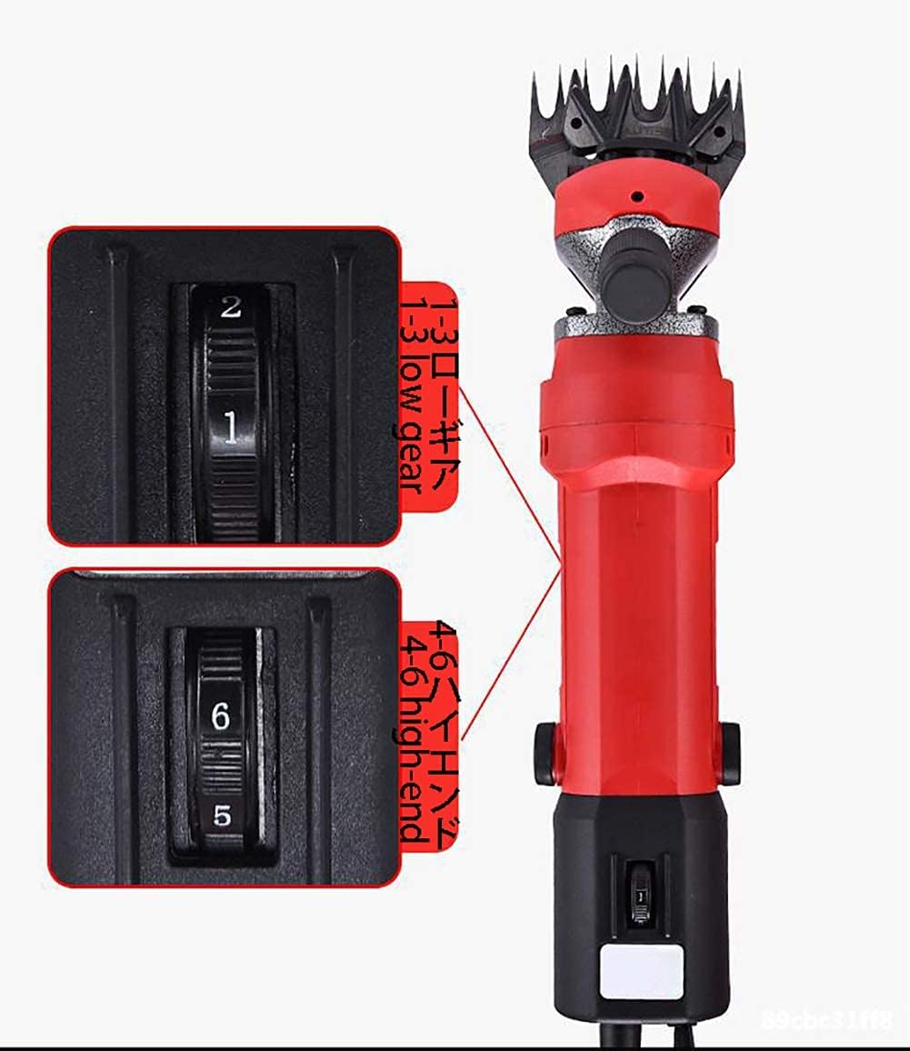 Electric Wool Shears 1000W 6 Speed Sheep Shears efficient Heat Dissipation Electric Wool Fader Used for Animal Sheep Alpaca Hair 9 Tooth Straight Blade (9 Tooth Straight Blade) (13 Teeth Straight