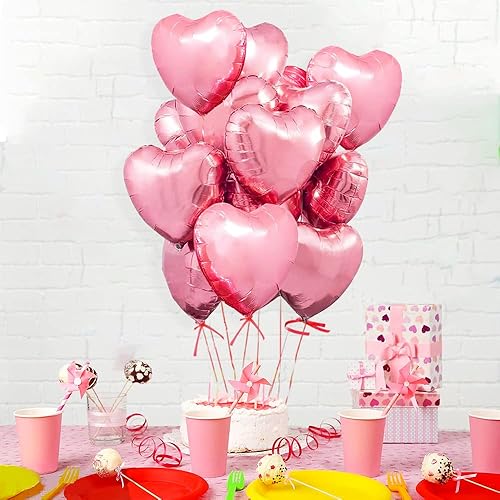 Miniatura 2 de Globos de aluminio en forma de corazón para decoraciones de fiesta del día de San Valentín, paquete de 15 globos de aluminio para decoraciones