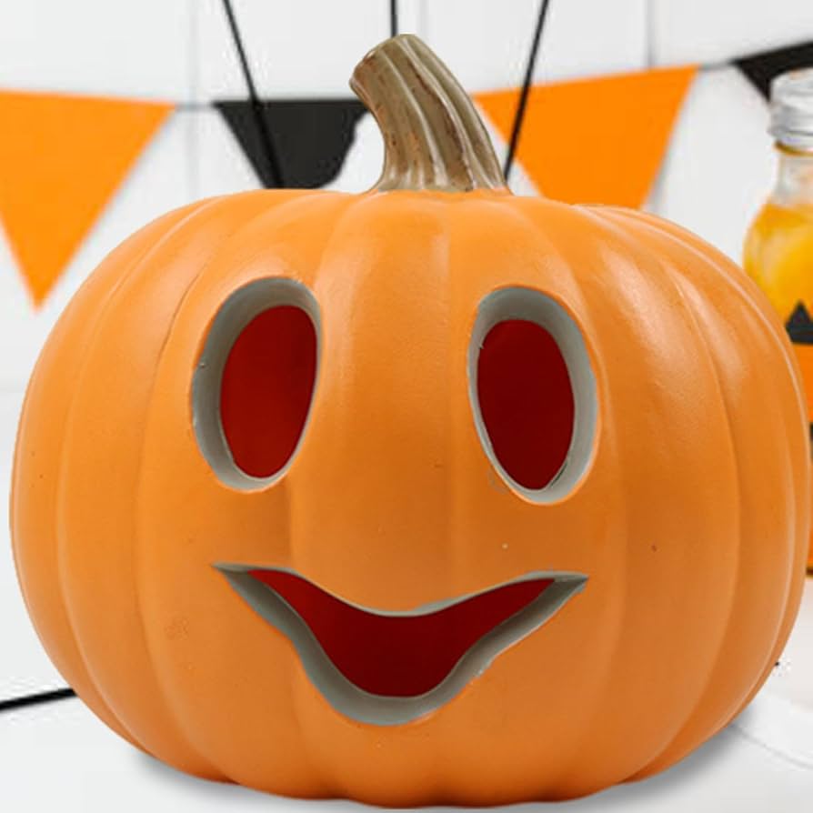 オレンジのジャック・オー・ランタンライト　ビッグ60㌢ ジャック・オー・ランタン / LED パンプキンライト XLサイズ