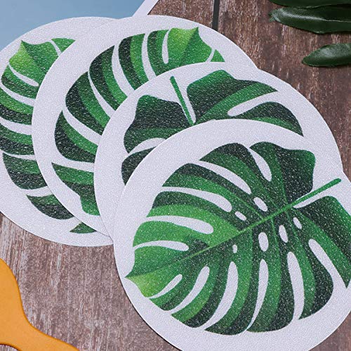 DOITOOL 8PCS Bathtub Stickers Non Slip for Adults or Kids,Monstera Leaves Patterns Anti Slip Shower Decals Non Slip Safety Adhesive Shower Appliques with 1 Scraper for Bath Tub and Shower Surfaces