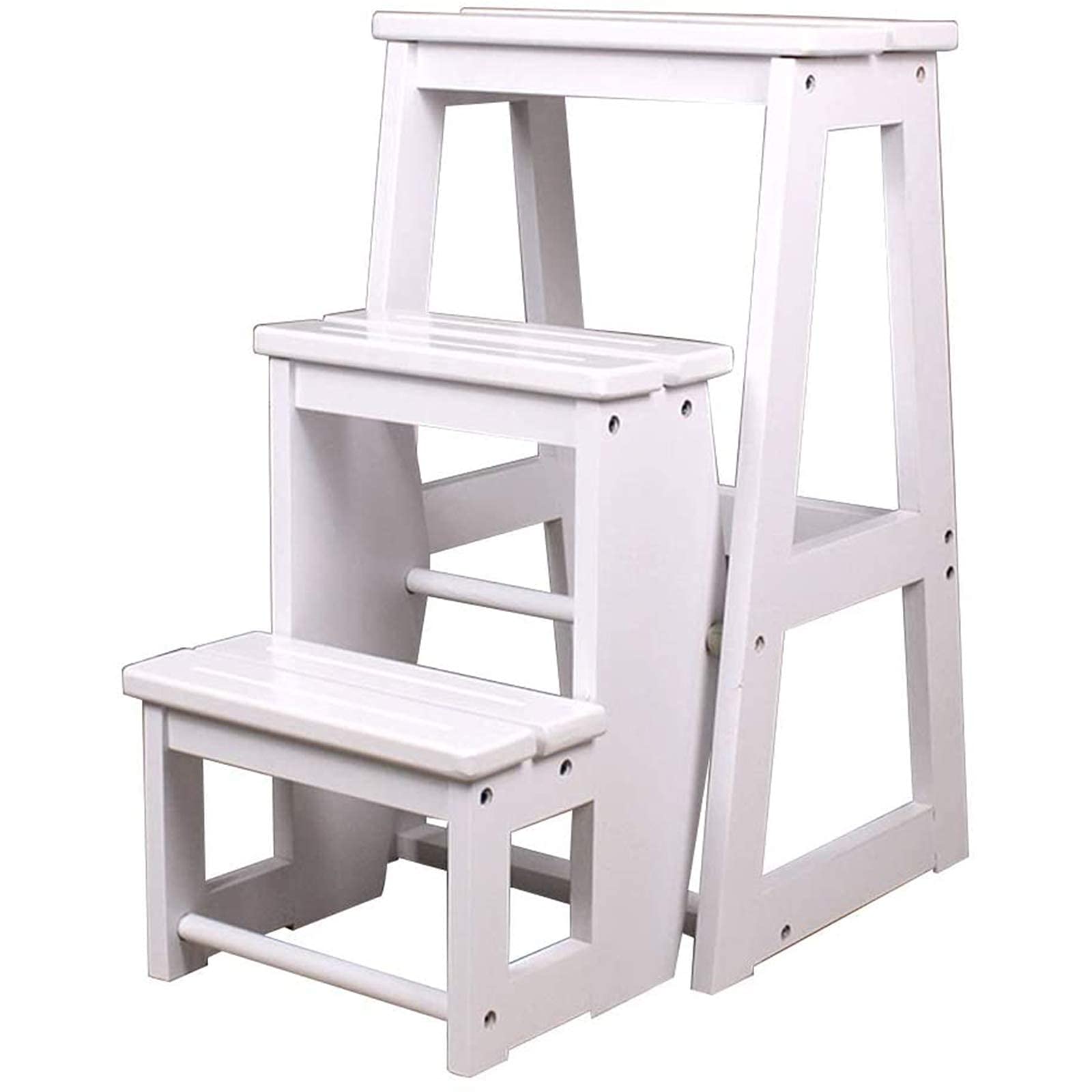 Tabouret de ménage portable escabeau pliable 3 étapes en bois