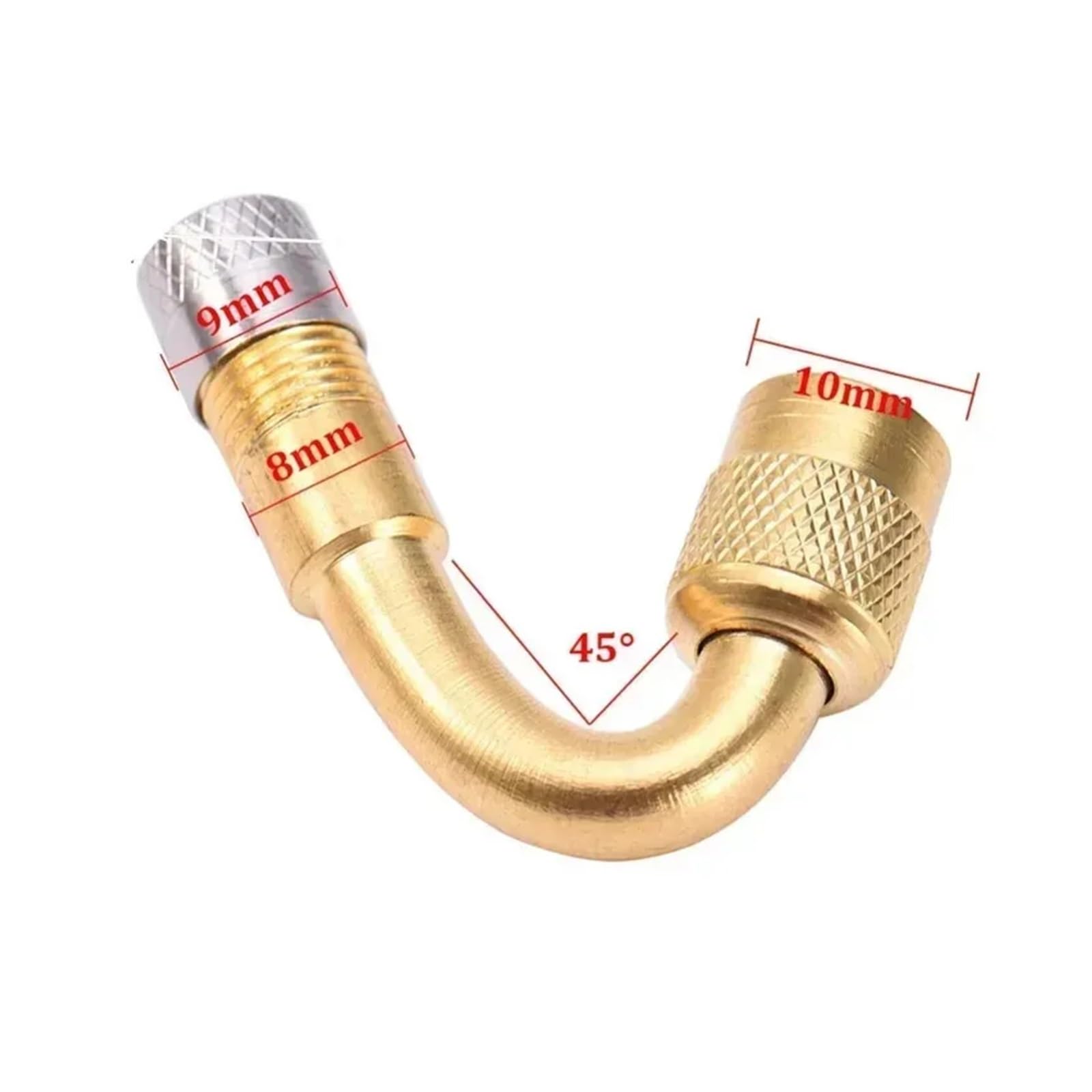 Lot de 2 rallonges de valve coudées 45°/90°/135° - Adaptateur de tube de pneu pour moto, camion et voiture (S-45)