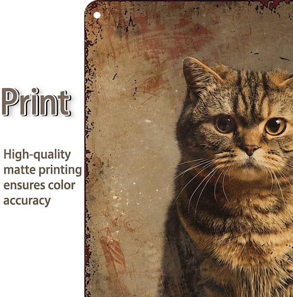 Vintage Brown Tabby Cat Pet Metal Sign 8 x 12 Inch image 4