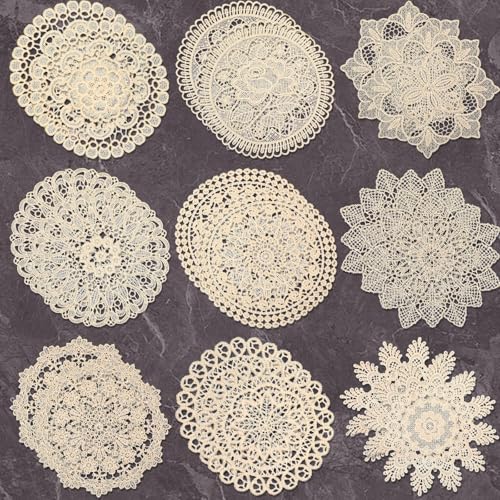 18 Pieces 6 Inch Lace Doilies for Tables Crochet...