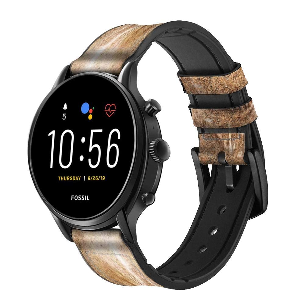 Alien Skull Fossil Cinturino in Pelle Smartwatch per Fossil Hybrid Smartwatch Nate, Hybrid HR Latitude, Hybrid Smartwatch Machine Taglia (24mm)