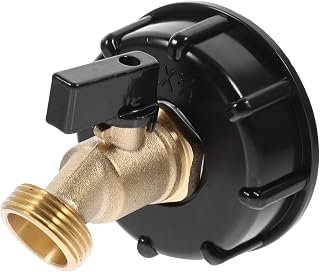 Veemoon Grifo Adaptador S60x6 para Tanque IBC 275-330 Galones, Accesorio de Latón Válvula Negra para Manguera de Jardín, Conexión Resistente y Compatible Contenedores de 1 Tonelada