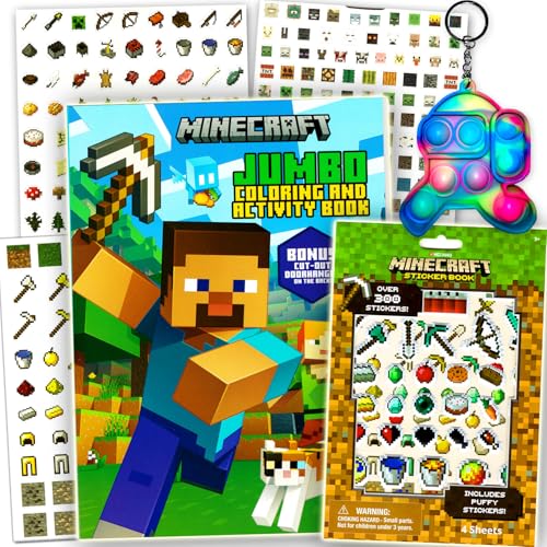 Bendon Minecraft Coloring Activity Book and Sticker Set for Kids