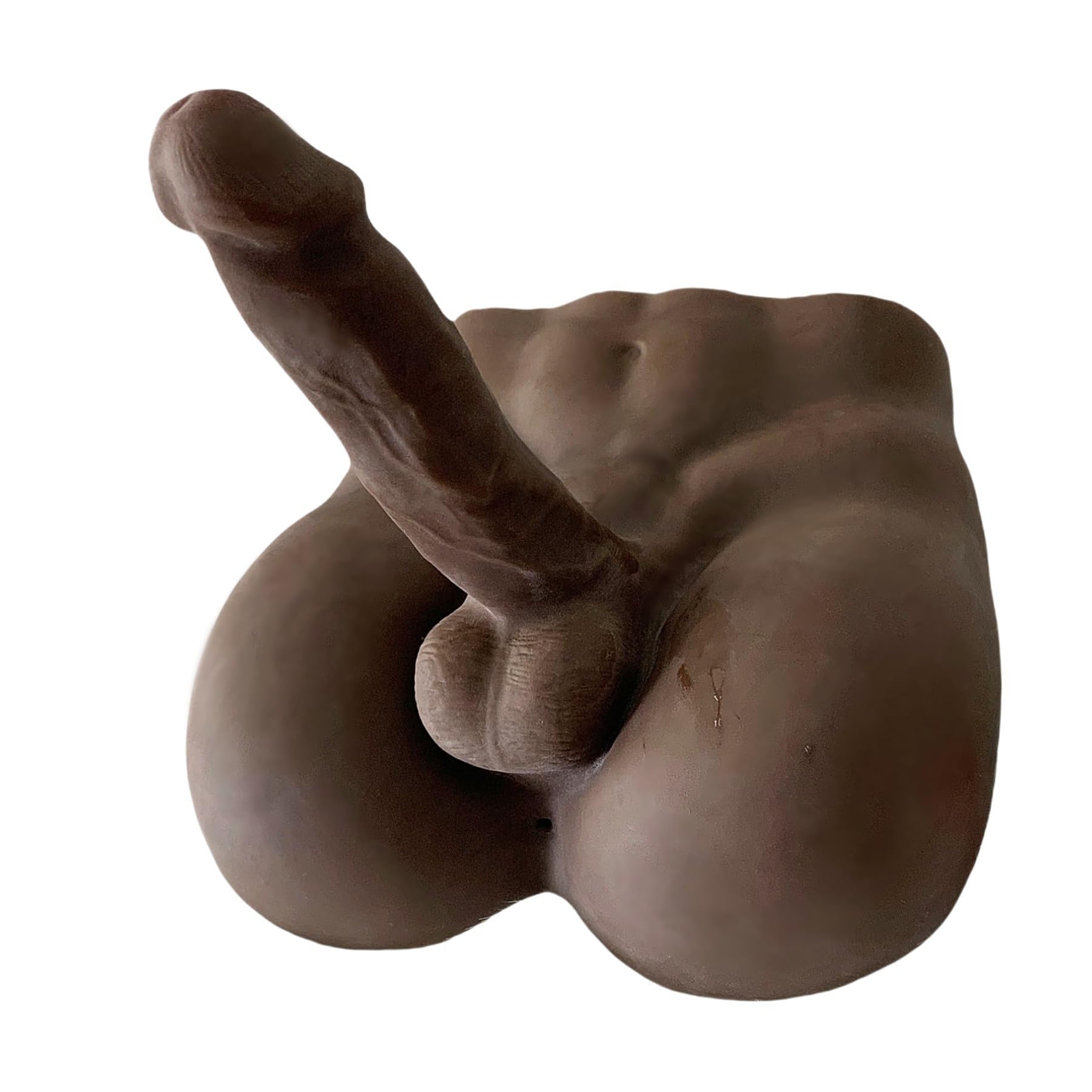 Realistic Male Torso Sex Doll for Women & Couples - Lifelike Design with Flexible Dildo Huge Cock, Black 2-in-1 Masturbation Adult Toy for Women & Gay Couples 6.8LB