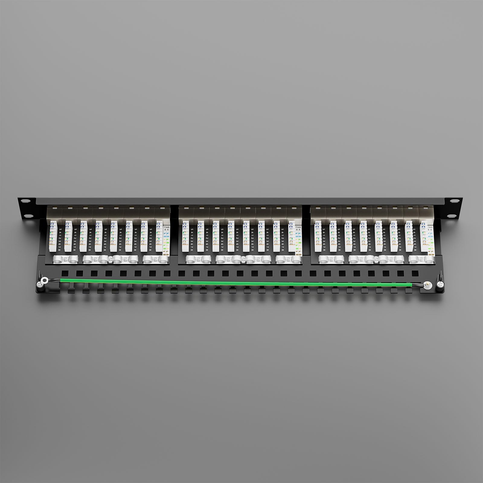 iwillink CAT6a panel krosowy 24 porty ekranowane gniazdo RJ45 LSA panel rozdzielający