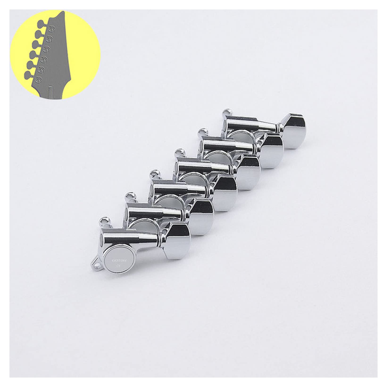 Tuner gitarowy 1 zestaw 6/7/8 strun Oryginalne oryginalne głowice gitarowe Tunery do gitary elektrycznej (rozmiar: CR R6)