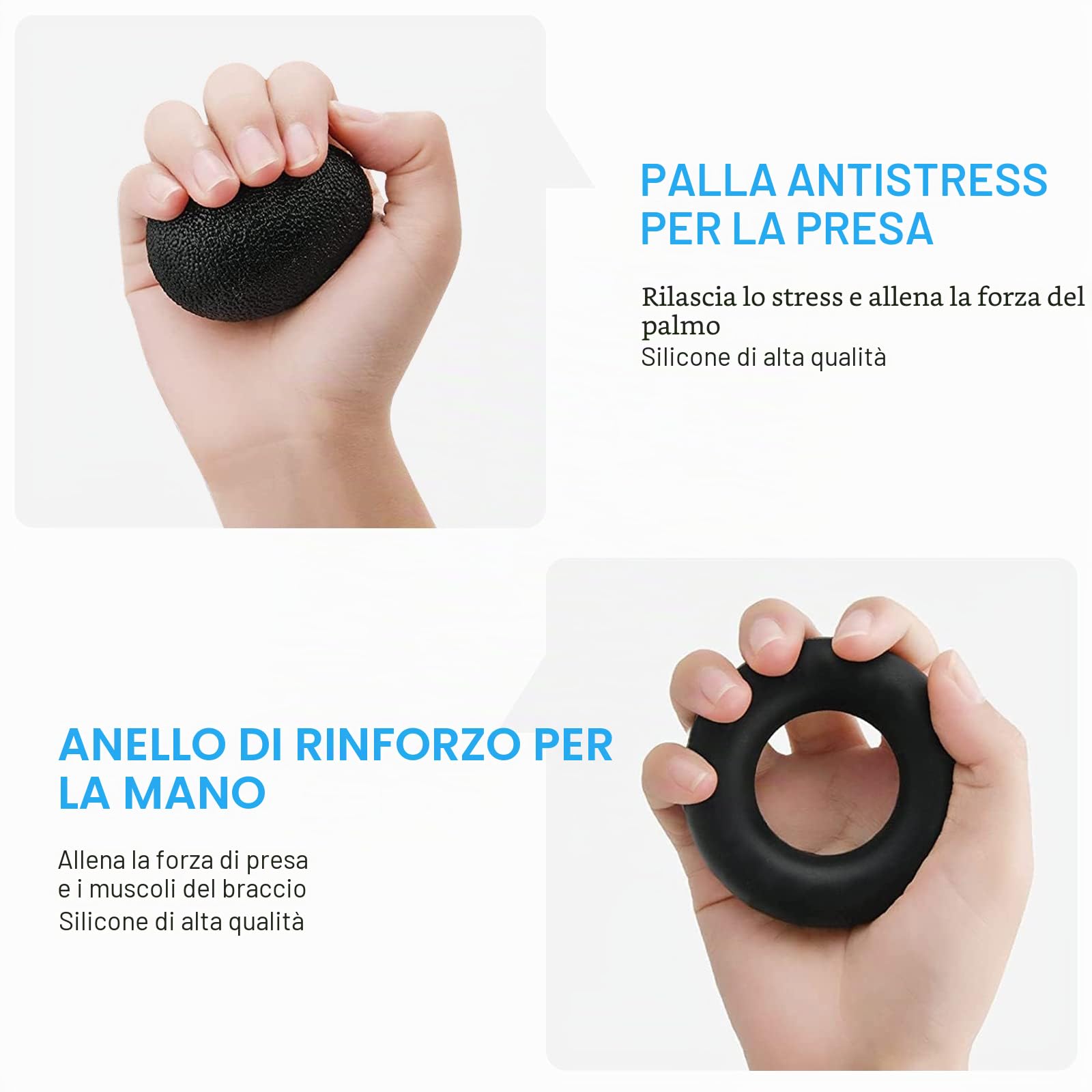 Newaner Set di 5 allenatori per dita e avambracci, con forza di presa regolabile, attrezzo per allenare le dita, per allenare le mani, per allenare le dita, per allenare le mani, per allenare le mani