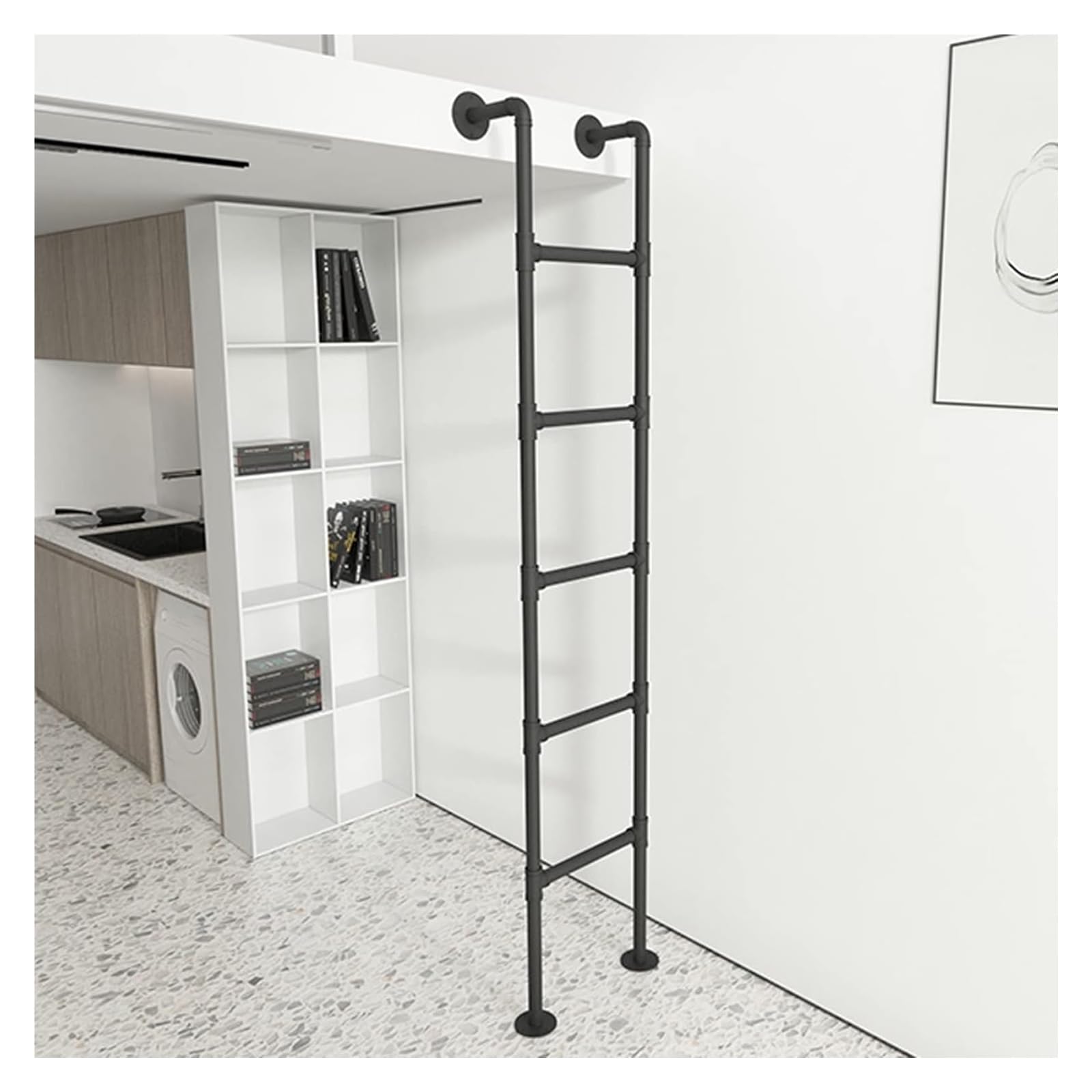 Escalera de literas de Alta Resistencia de 165,1 cm para Adultos y Personas Mayores: solución Ideal para Subir a autocaravanas, remolques, altillos y sótanos. Accesorio de Salida de emergenc