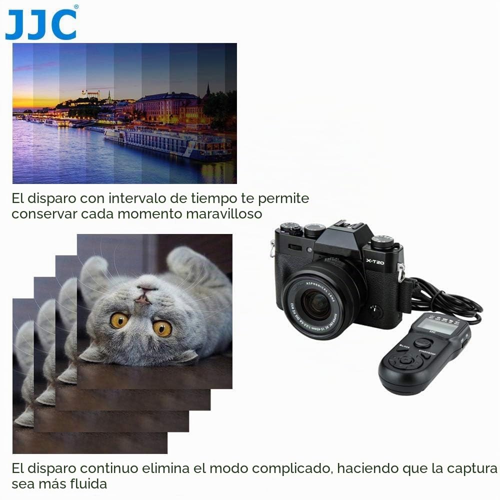 JJC Temporizador Mando a Distancia de Disparo del Obturador con Abrazadera de Soporte para Trípode para Fujifilm GFX100 GFX50S X-PRO3 XT5 X-T4 X-T3 X-T2 X-T30 II III X-T20 X100V Reemplazo Fuji RR-100