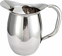 Winco WPB-2C Deluxe Bell Pitcher with Ice Catcher, 2-Quart Stainless Steel - Pro-Grade for Kitchens